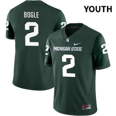 Youth Michigan State Spartans NCAA #2 Khris Bogle Green NIL 2022 Authentic Nike Stitched College Football Jersey JW32Z78AU